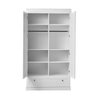 Armoire 2 portes blanche Marie portes ouvertes