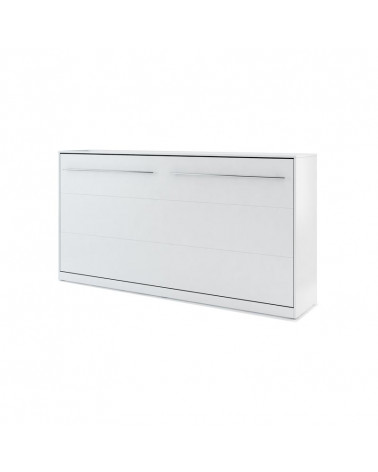 Lit armoire escamotable horizontal - blanc mat 90x200