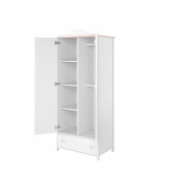 Armoire 2 portes blanche Luna ouverte