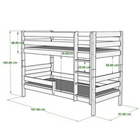 Dimensions lit Gaga avec un couchage 80 x 180