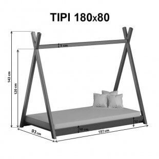 Dimensions du lit Tipi 180x80
