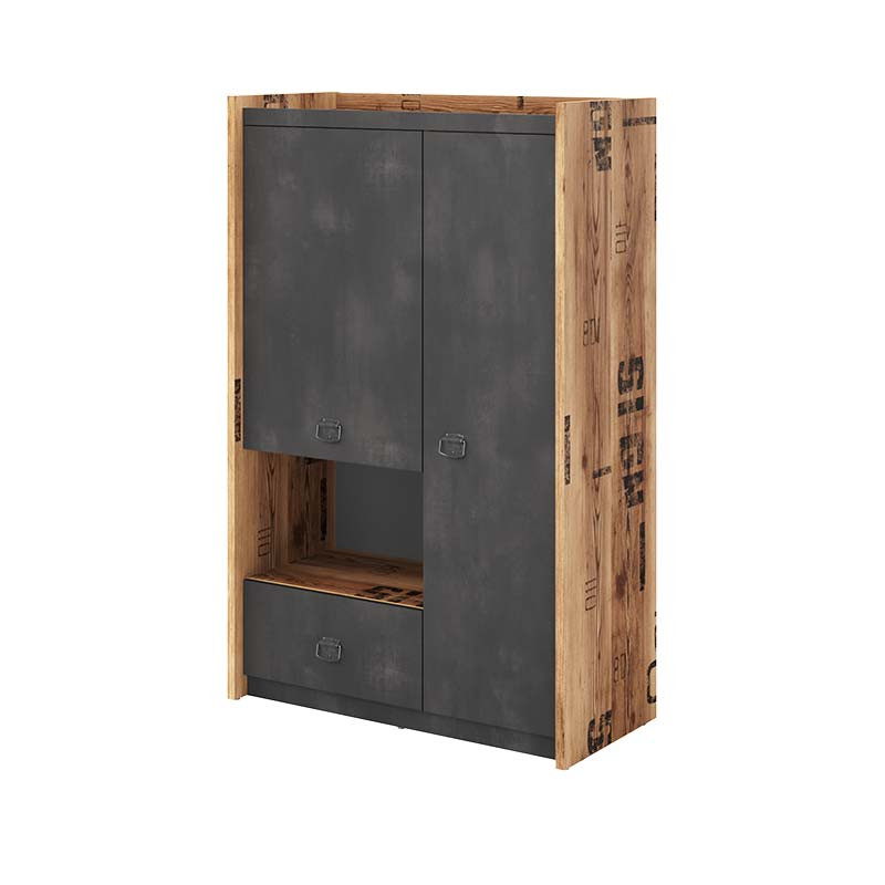 Petite armoire FARGO design métal et bois industriel