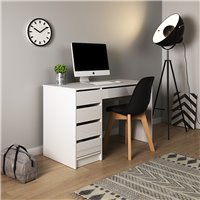 Bureau avec tiroirs ADA en blanc brillant