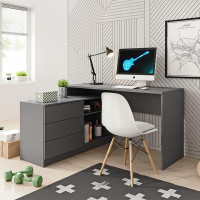 Bureau avec rangements TEO en graphite