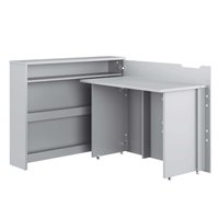 Bureau pliant gris avec rangements pour télétravail version droite - WORK CONCEPT