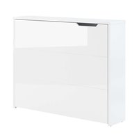 Bureau pliant avec rangements blanc brillant pour télétravail version gauche - WORK CONCEPT