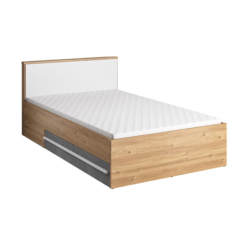 Lit avec tiroirs PLANO 120x200 pour chambre adolescent