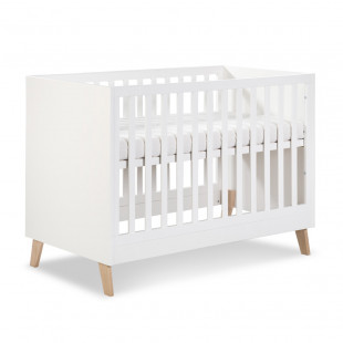 Pack chambre bébé NOAH (lit bébé 120x60 + commode langer) en blanc