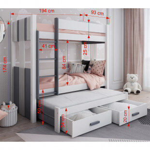 Dimensions lit superposé ARTEN