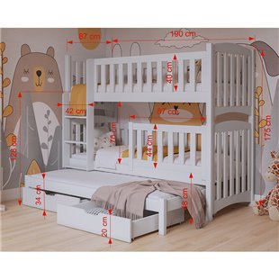 Dimensions lit superposé NATHAN