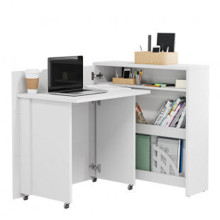 Bureau pliant SLIM blanc brillant - WORK CONCEPT