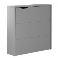 Bureau pliant SLIM couleur gris avec rangements pour télétravail - WORK CONCEPT