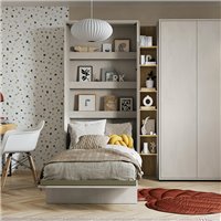 Lit armoire escamotable 90X200 vertical blanc brillant - CONCEPT JUNIOR