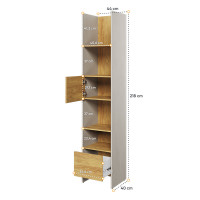 Dimensions bibliothèque TEEN FLEX gris et chêne hickory