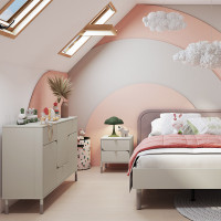 Chevet HARMONY couleur Cachemire et Truffe Chevet HARMONY couleur Cachemire et Truffe