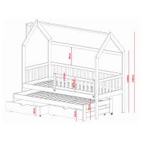 MONKEY - LIT GIGOGNE CABANE - DIMENSIONS