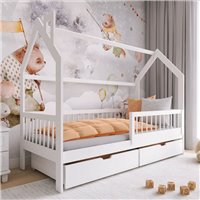 OSKAR - LIT CABANE POUR CHAMBRE ENFANT - BLANC