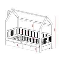 OSKAR - LIT CABANE POUR CHAMBRE ENFANT - DIMENSIONS