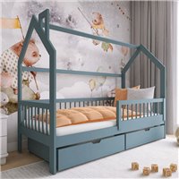 OSKAR - LIT CABANE POUR CHAMBRE ENFANT - GRIS