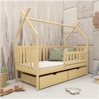 SIMBA - LIT CABANE POUR CHAMBRE ENFANT - PIN