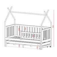 TYTUS - Lit cabane gigogne pour chambre enfant - DIMENSIONS