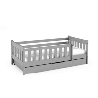 Lit pour enfant gris avec tiroir