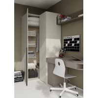 Armoire d'angle 2 portes WOOW champagne pour chambre ado