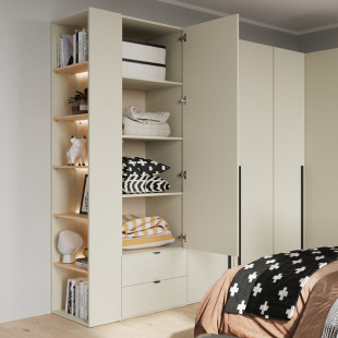 Armoire 1 porte WOOW champagne pour chambre ado