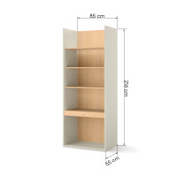 Bibliothèque champagne/chêne vincenza avec LED