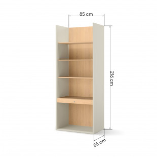 Bibliothèque champagne/chêne vincenza avec LED