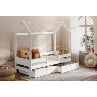 Lit gigogne cabane NOEMI blanc