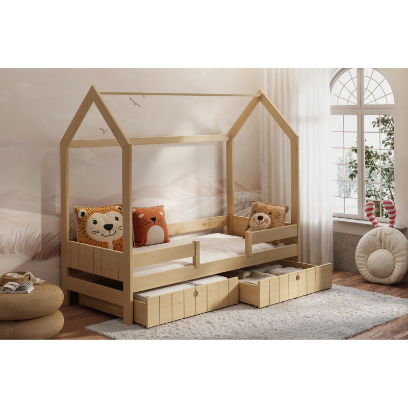 Lit gigogne cabane NOEMI pin
