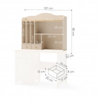 Bureau beige et chêne vincenza STORY 2 option miroir ou rangements