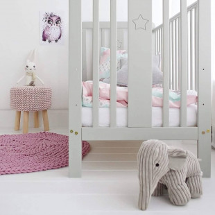 Star Cot - Lit bébé gris 60x120 cm en bois