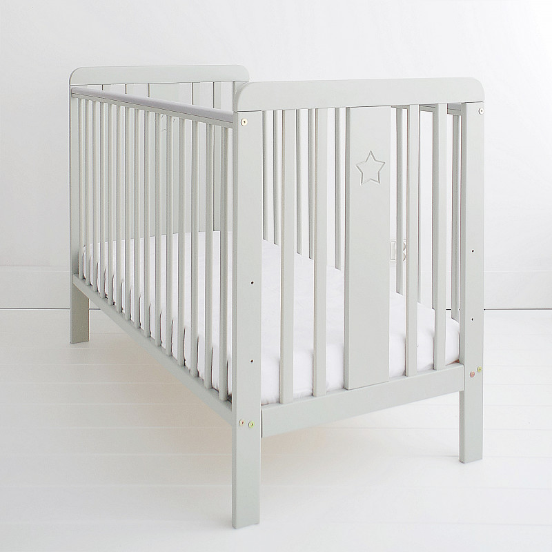 Star Cot - Lit bébé gris 60x120 cm en bois