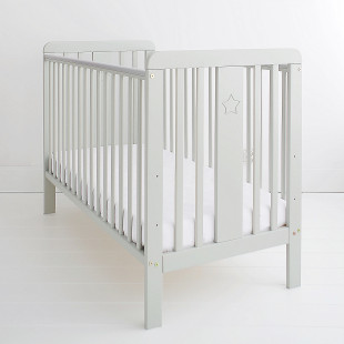STAR - Lit bébé gris 120 x 60 cm en bois
