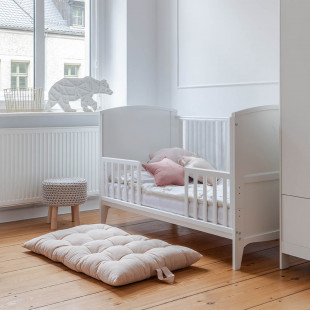 Barriere ouverte blanche pour lit bébé 60x120cm