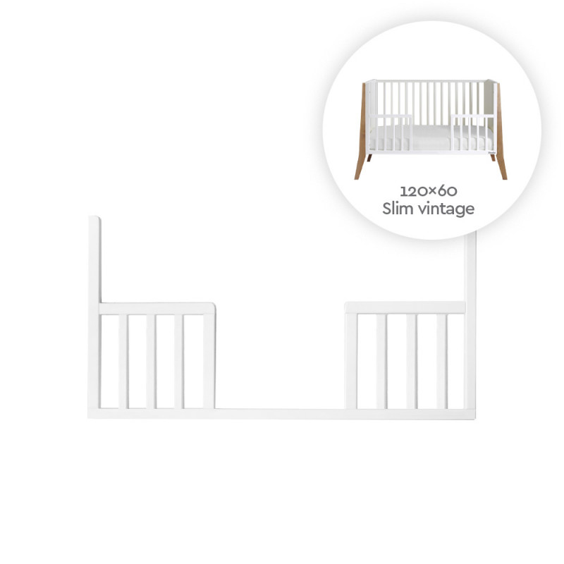Barriere ouverte pour lit bébé SLIM Cot blanc 60 x120 cm