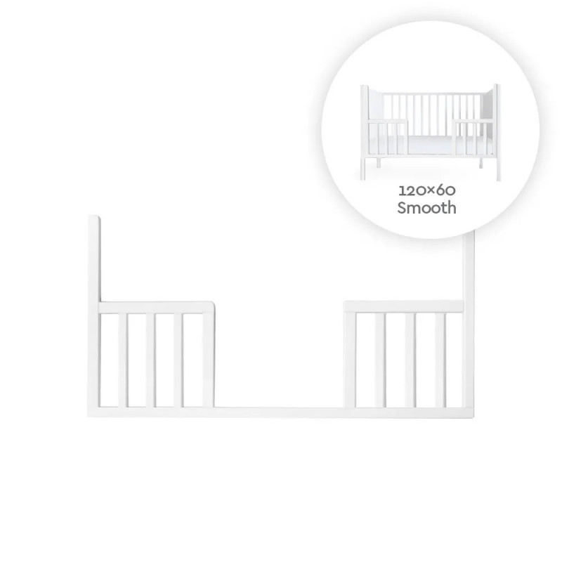 Barriere ouverte pour lit bébé SMOOTH blanc 60 x120 cm