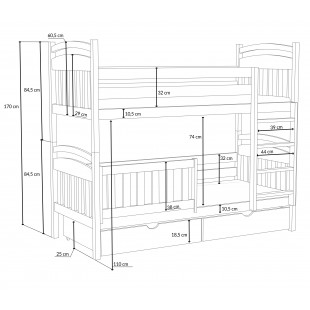 Lit superposé ADAM dimensions