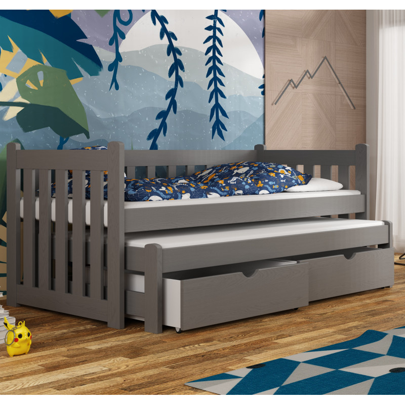 CHRIS - Lit gigogne avec des tiroirs