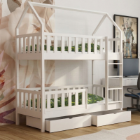 AURELY - Lit cabane superposé pour chambre enfant