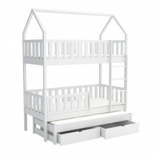 OTTIE - Lit cabane superposé trois couchages