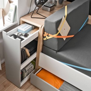 Canapé lit pour ado collection Evolve avec tiroir de rangement ou lit d'appoint